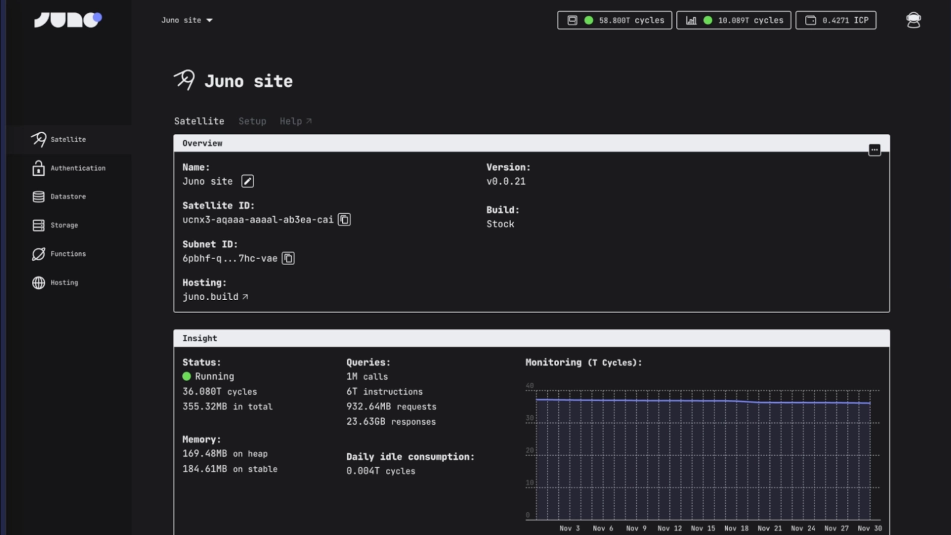Juno Dashboard