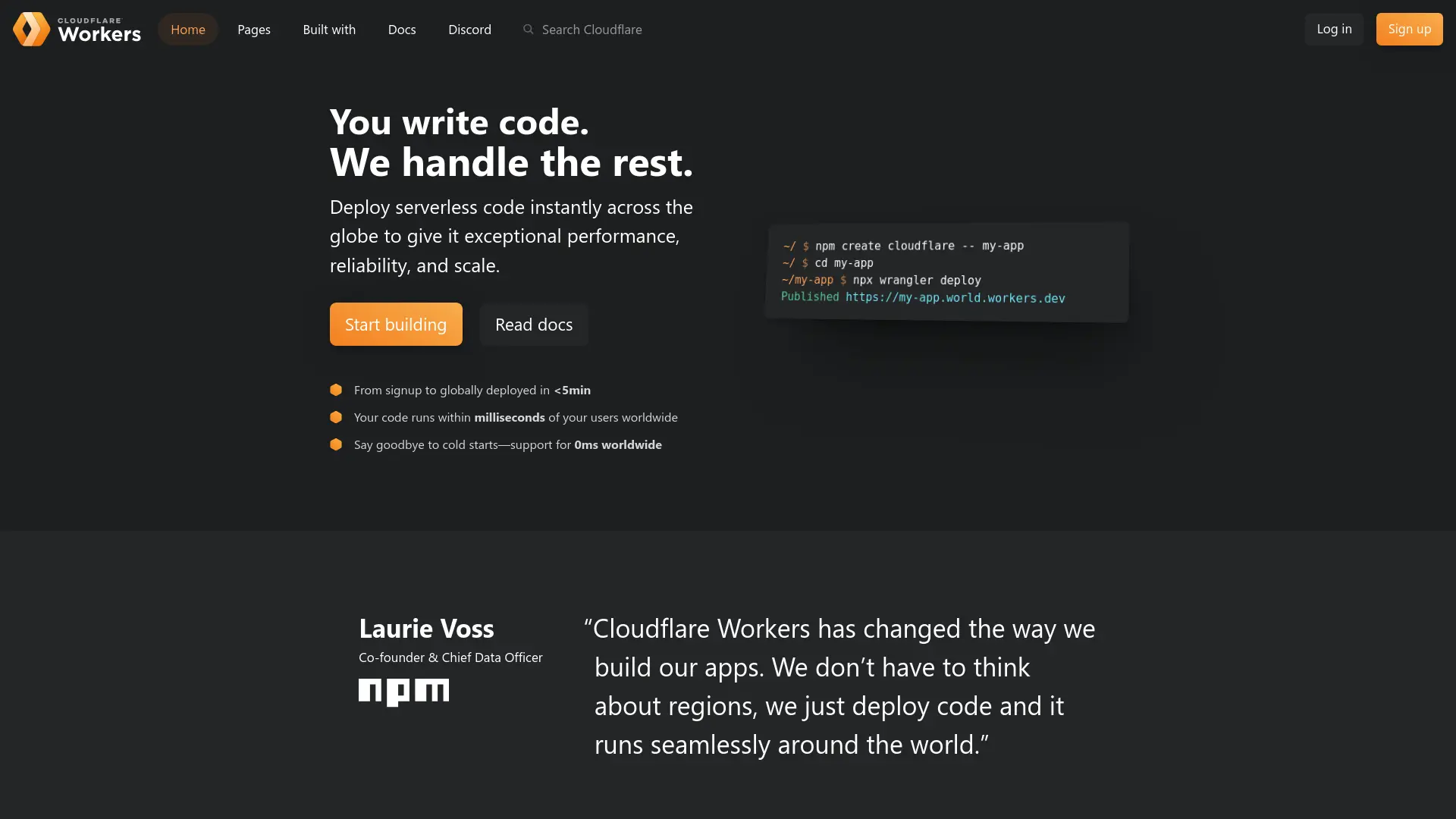 Cloudflare Workers Homepage