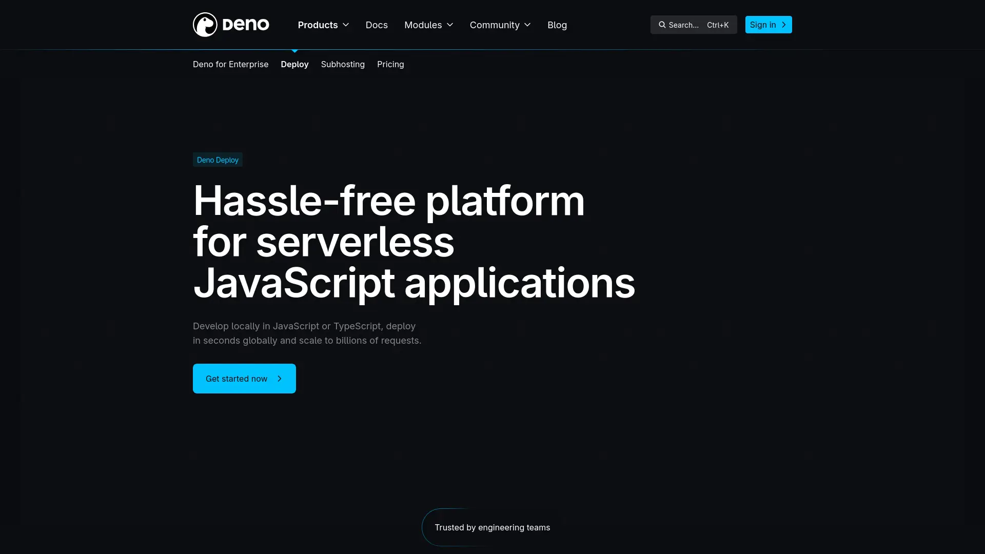 Deno Deploy Homepage