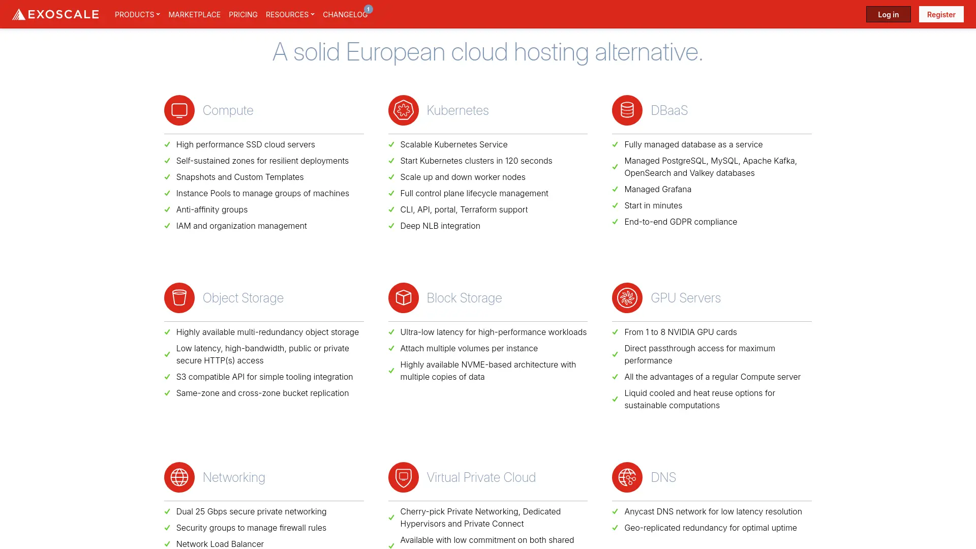 Exoscale Homepage