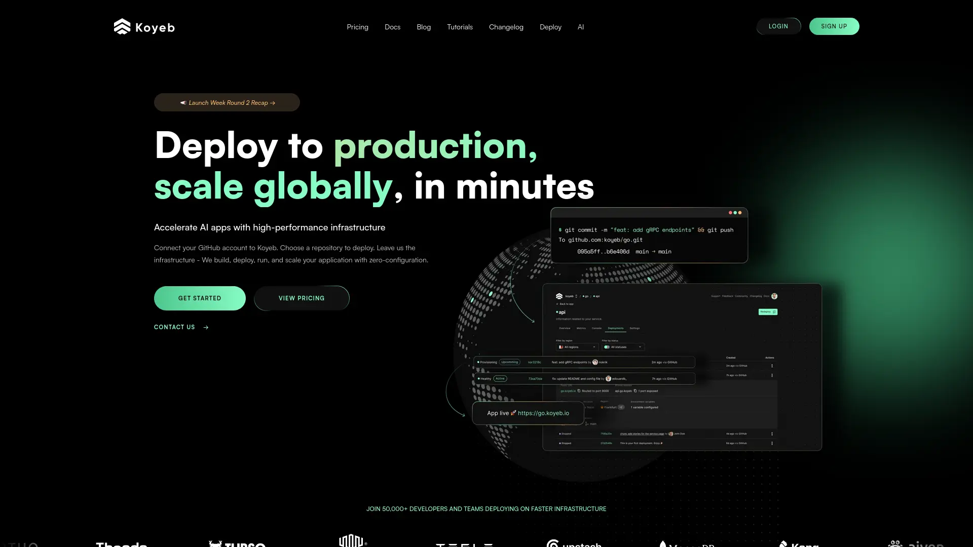 Koyeb Homepage