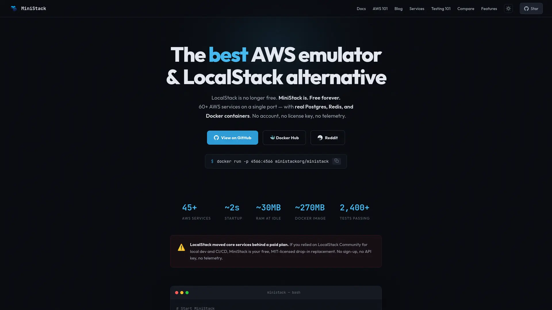 MiniStack Homepage